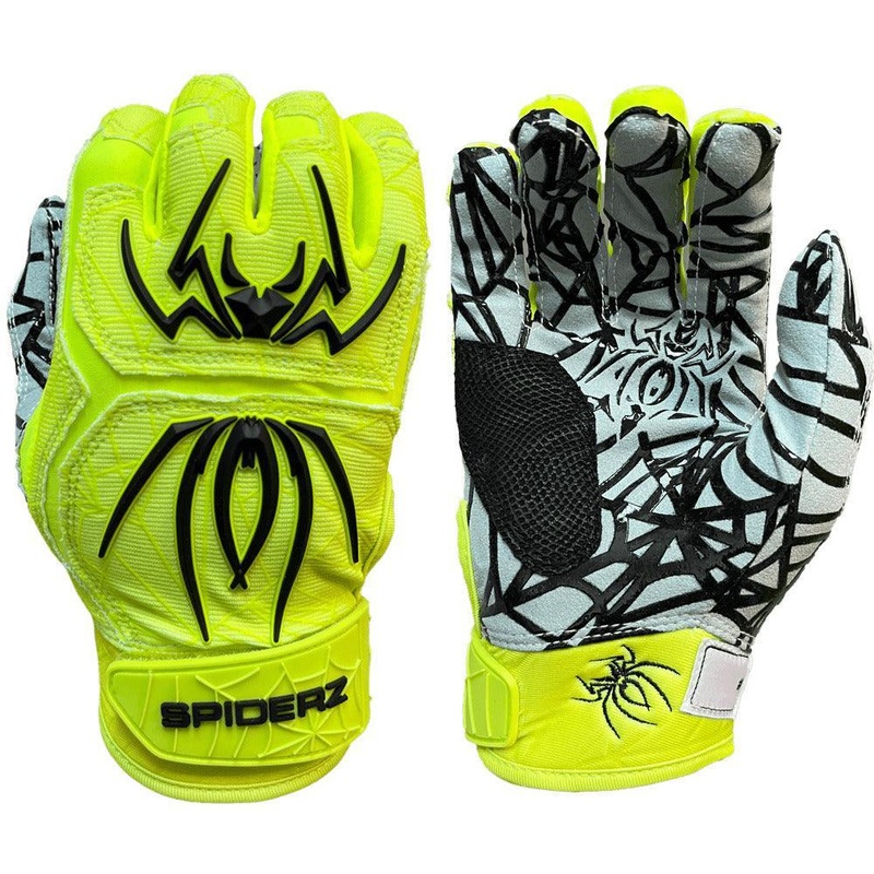 Spiderz HYBRID Batting Gloves – Neon Yellow/Black