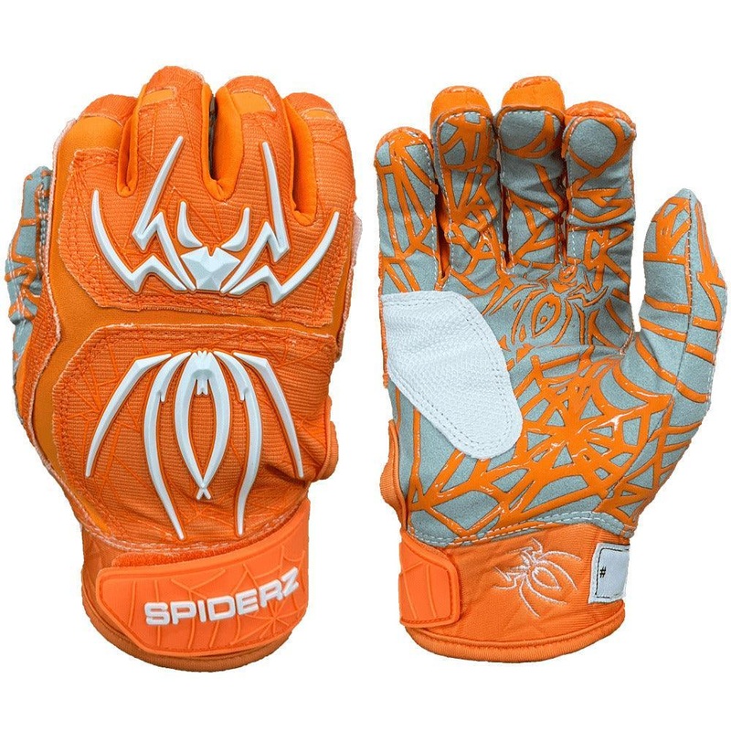 Spiderz HYBRID Batting Gloves – Orange/White