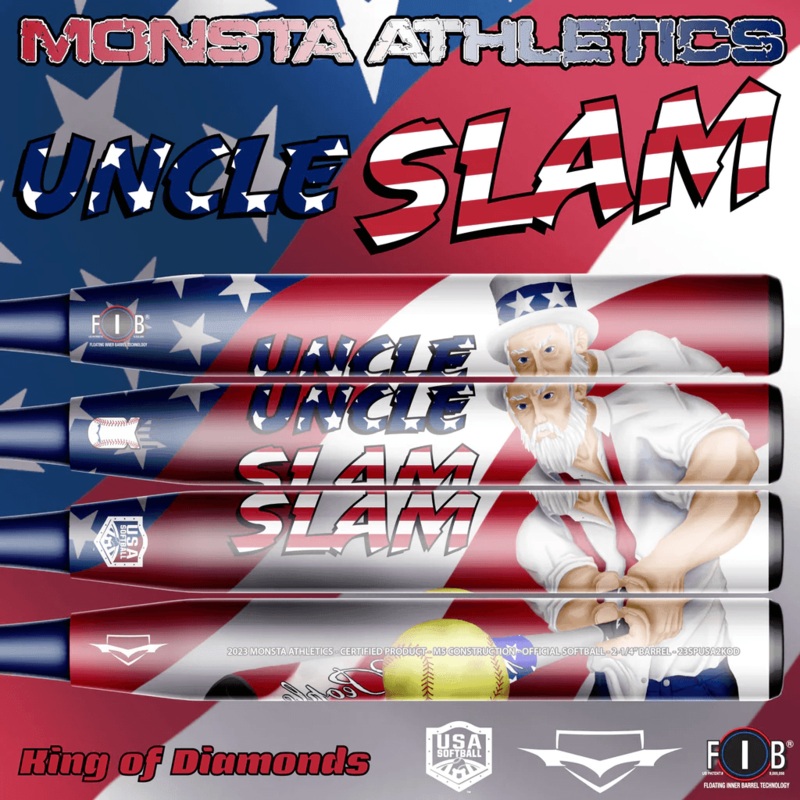 2023 Monsta Uncle Slam King of Diamonds – M5  2PC – 3900 Handle – USA/ASA Slowpitch Softball Bat