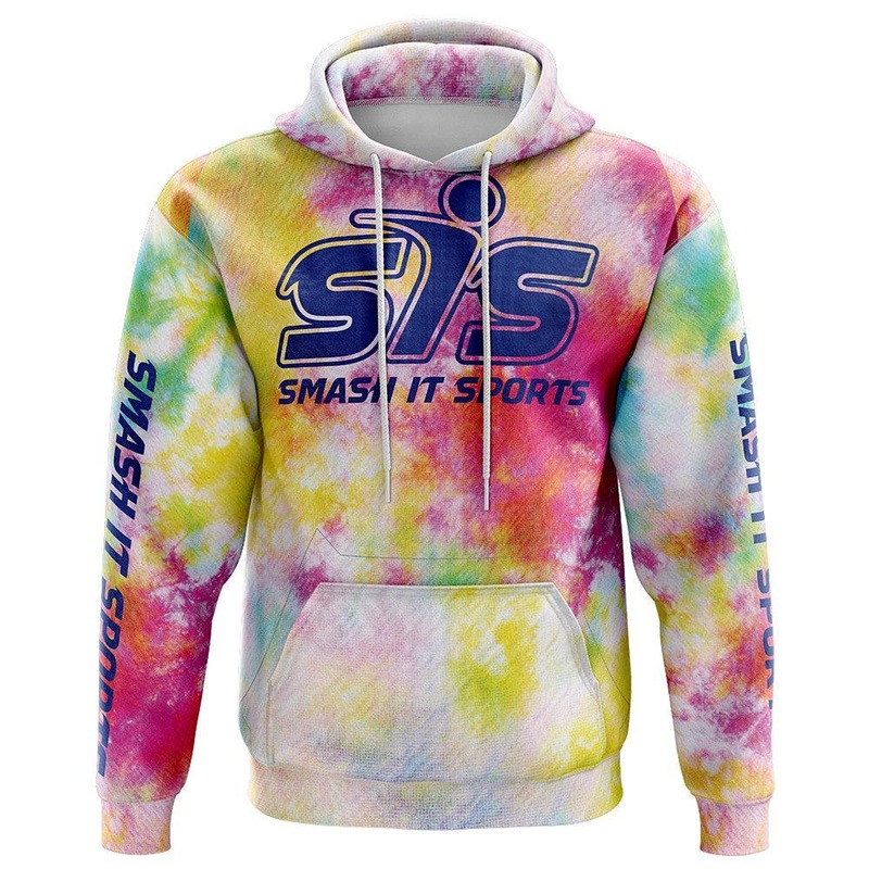 Smash It Sports Core Fleece Hoodie – Faded Rainbow Tie Dye – Ladies