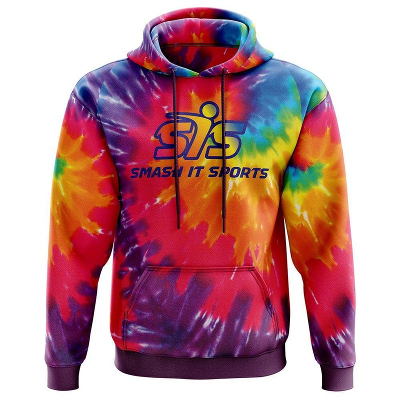 Smash It Sports Core Fleece Hoodie – Rainbow Tie Dye – Ladies