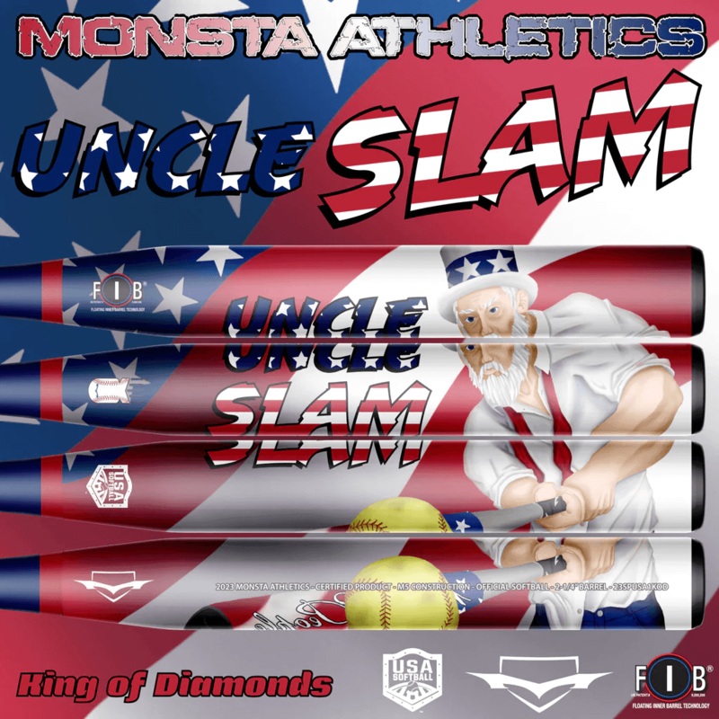 2023 Monsta Uncle Slam King of Diamonds – M5  1PC – 3900 Handle – USA/ASA Slowpitch Softball Bat