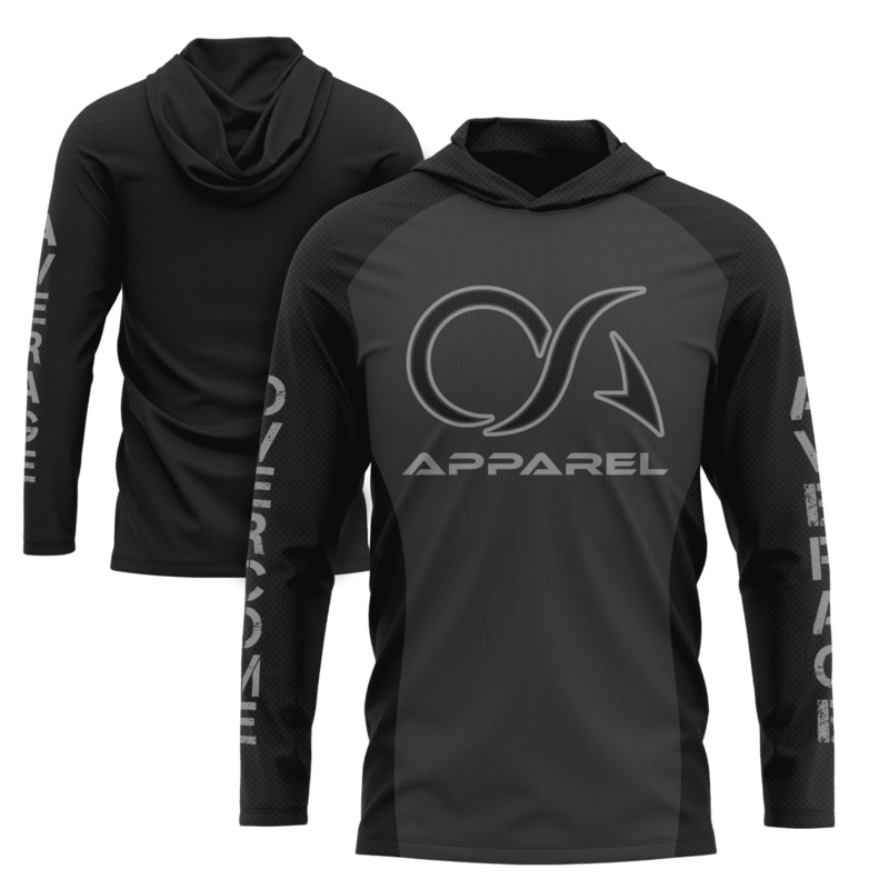 Overcome Average Hooded Long Sleeve Tee – Charcoal/Black Carbon Fiber