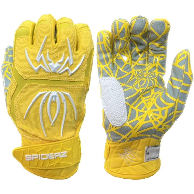 Spiderz HYBRID Batting Gloves – Athletic Gold/White