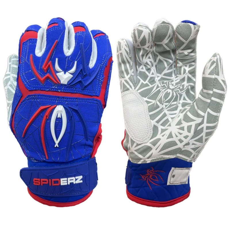 Spiderz HYBRID Batting Gloves – Royal Blue/Red/White