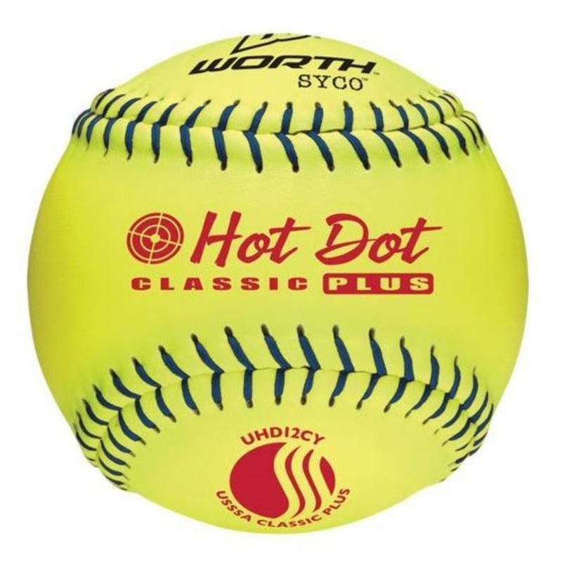 Worth 12 USSSA Hot Dot Slowpitch Softballs UHD12CY