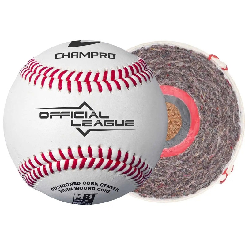 Champro CBB-301 Official LeagueDouble Cushion Cork CoreFull Grain Leather CoverFlat Seam