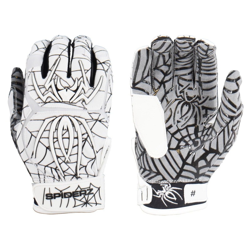 Spiderz HYBRID Batting Gloves – White/Black