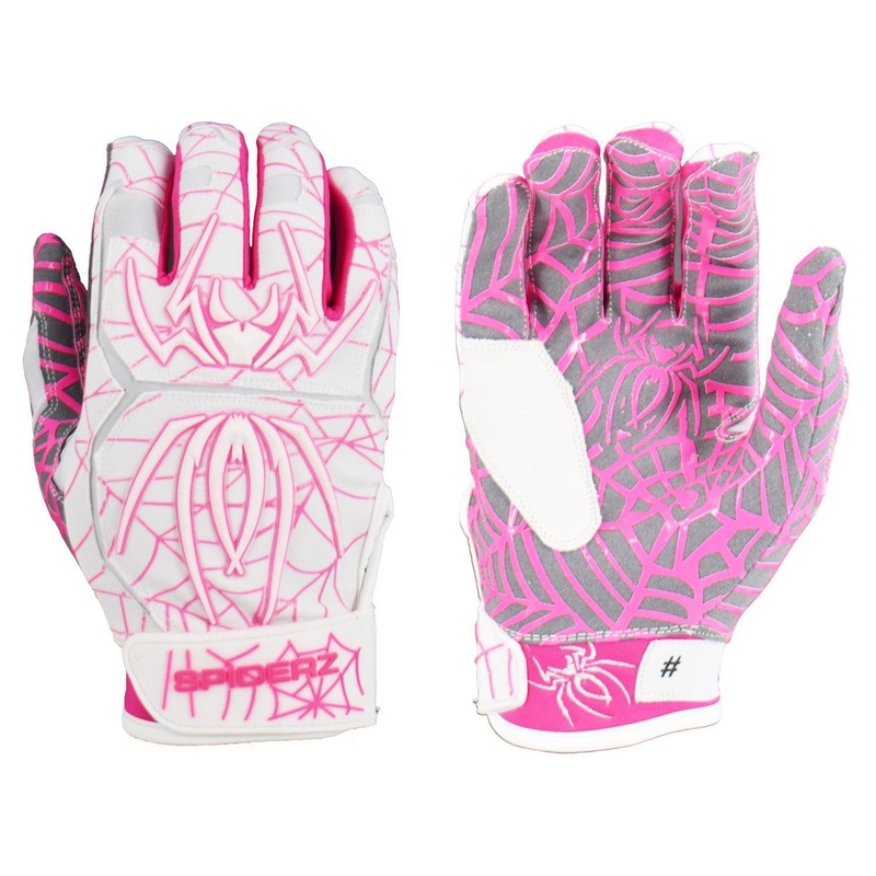 Spiderz HYBRID Batting Gloves – White/Pink