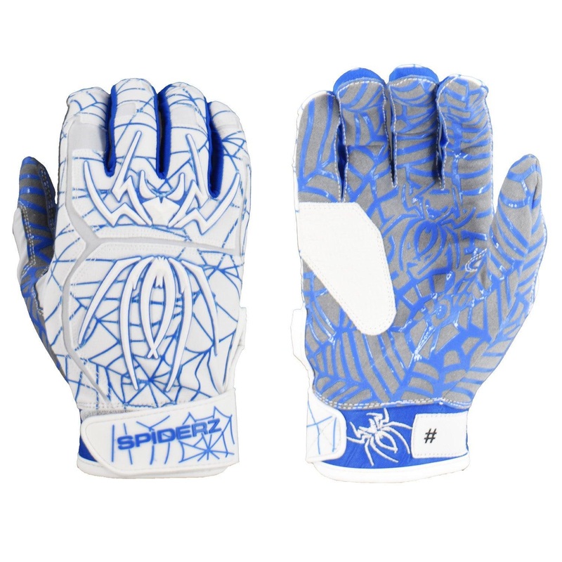 Spiderz HYBRID Batting Gloves – White/Royal Blue
