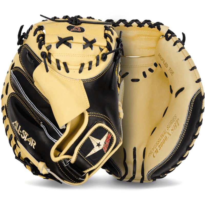 All-Star Pro Elite 32 Black/Tan Catchers Mitt/Glove – CM3000XSBT