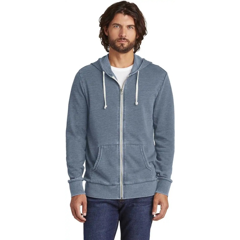 Alternative AA8636 Burnout Laid-Back Zip Hoodie – Dark Navy