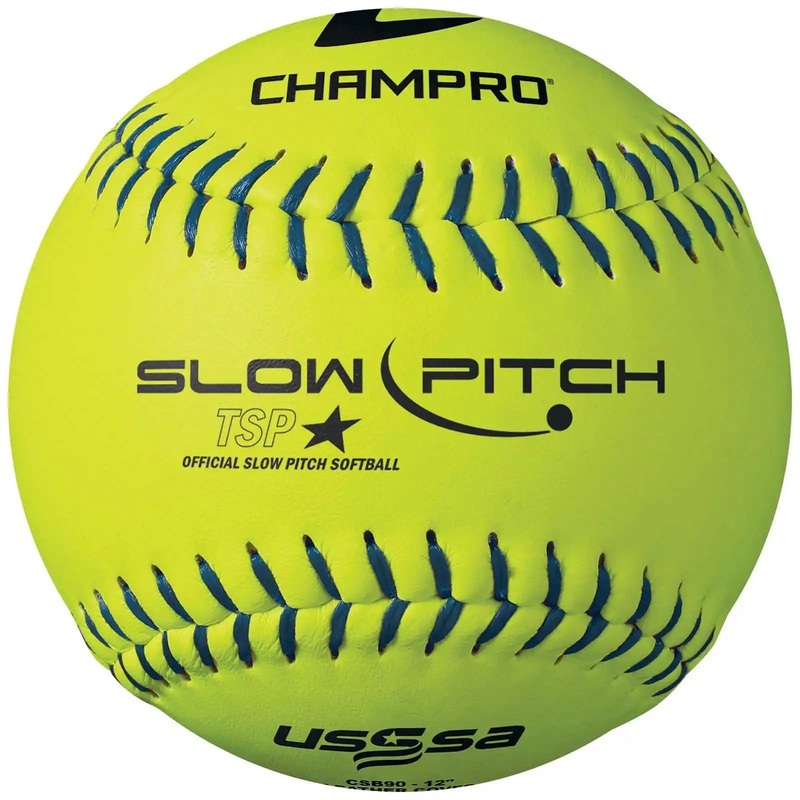 Champro CSB90 UShort SleeveSA Slow Pitch Leather 12 Softball – Optic Yellow