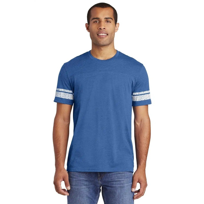 District DT376 Game Tee – Heathered True Royal White