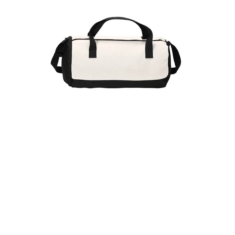 Port Authority BG814 Cotton Barrel Duffel – Black Soft White