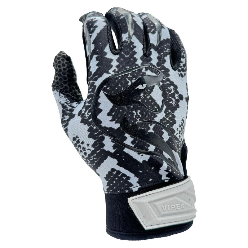 Viper Lite Premium Batting Gloves Leather Palm – Viper Skin Edition – Lt Grey/Black