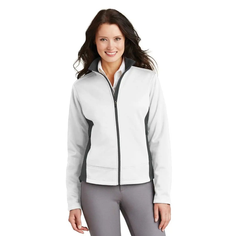 Port Authority L794 Ladies Two-Tone Soft Shell Jacket – White Graphite