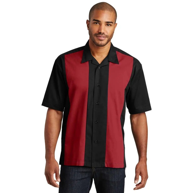 Port Authority S300 Retro Camp Shirt – Black Red