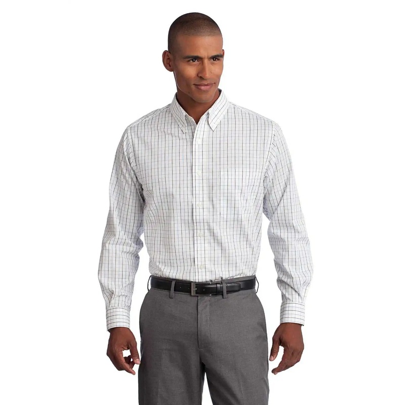 Port Authority S642 Tattersall Easy Care Shirt – Blue Navy