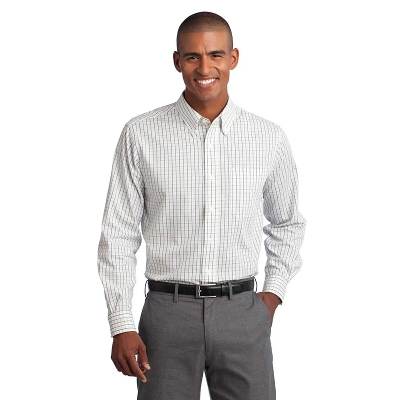 Port Authority S642 Tattersall Easy Care Shirt – Green Navy