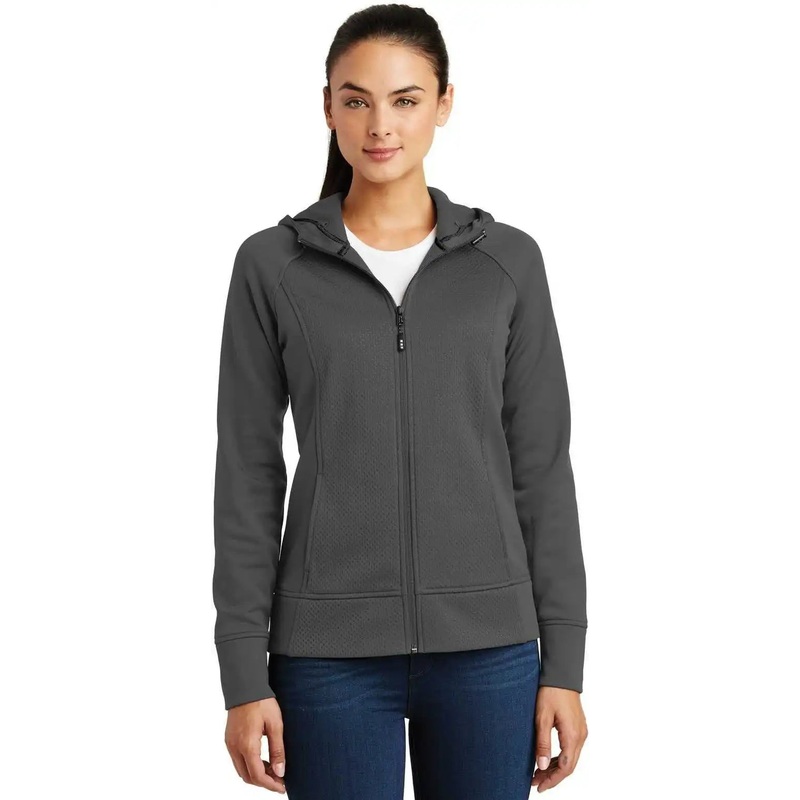 Sport-Tek LST295 Ladies Rival Tech Fleece Full-Zip Hooded Jacket – Iron Gray