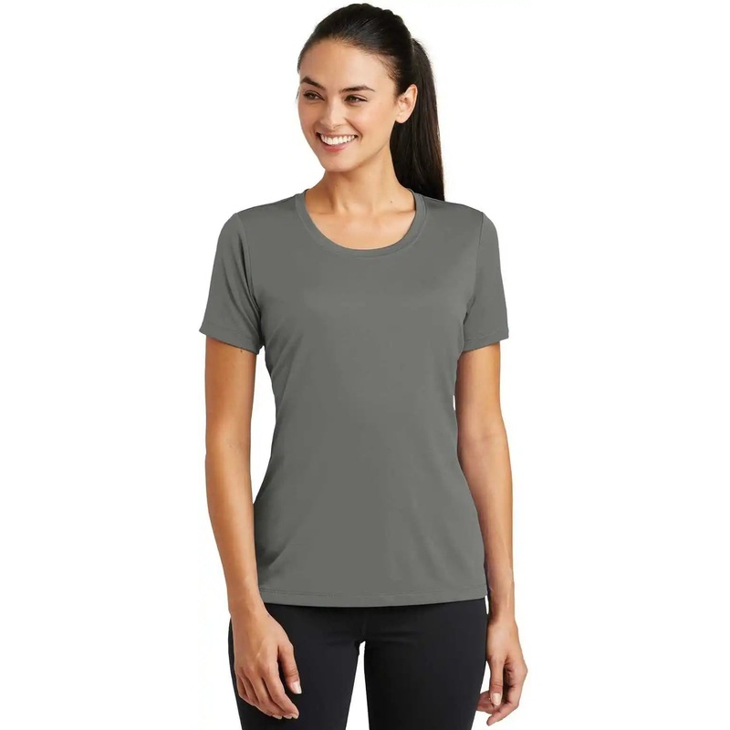 Sport-Tek LST320 Ladies PosiCharge Tough Tee – Dark Smoke Gray