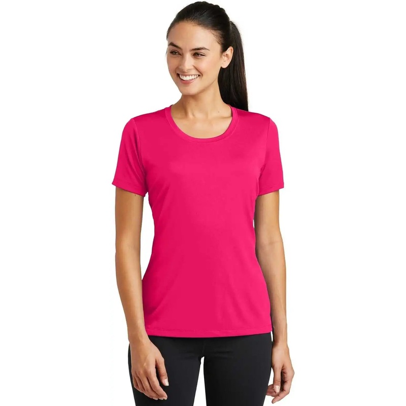 Sport-Tek LST320 Ladies PosiCharge Tough Tee – Pink Raspberry