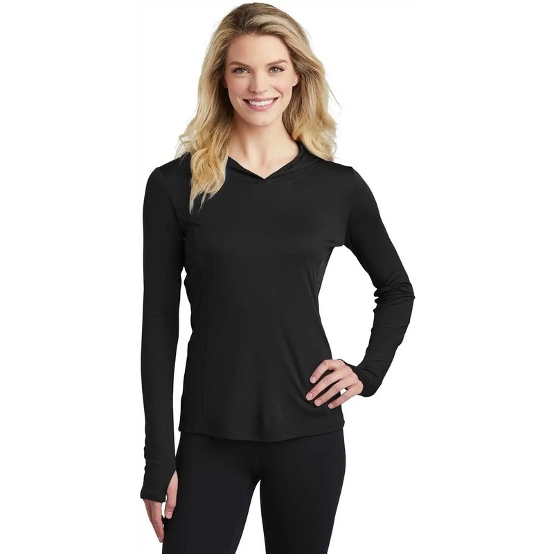 Sport-Tek LST358 Ladies PosiCharge Competitor Hooded Pullover – Black