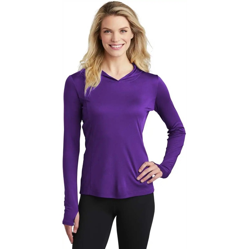 Sport-Tek LST358 Ladies PosiCharge Competitor Hooded Pullover – Purple