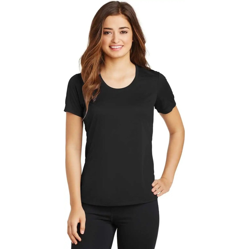 Sport-Tek LST380 Ladies PosiCharge Elevate Scoop Neck Tee – Black