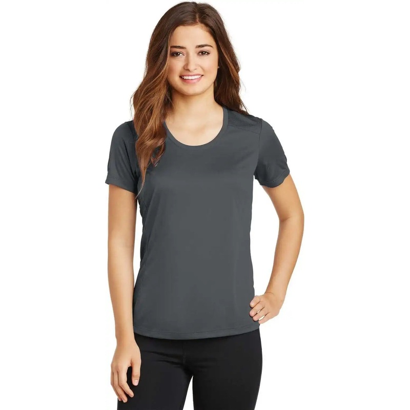 Sport-Tek LST380 Ladies PosiCharge Elevate Scoop Neck Tee – Iron Gray