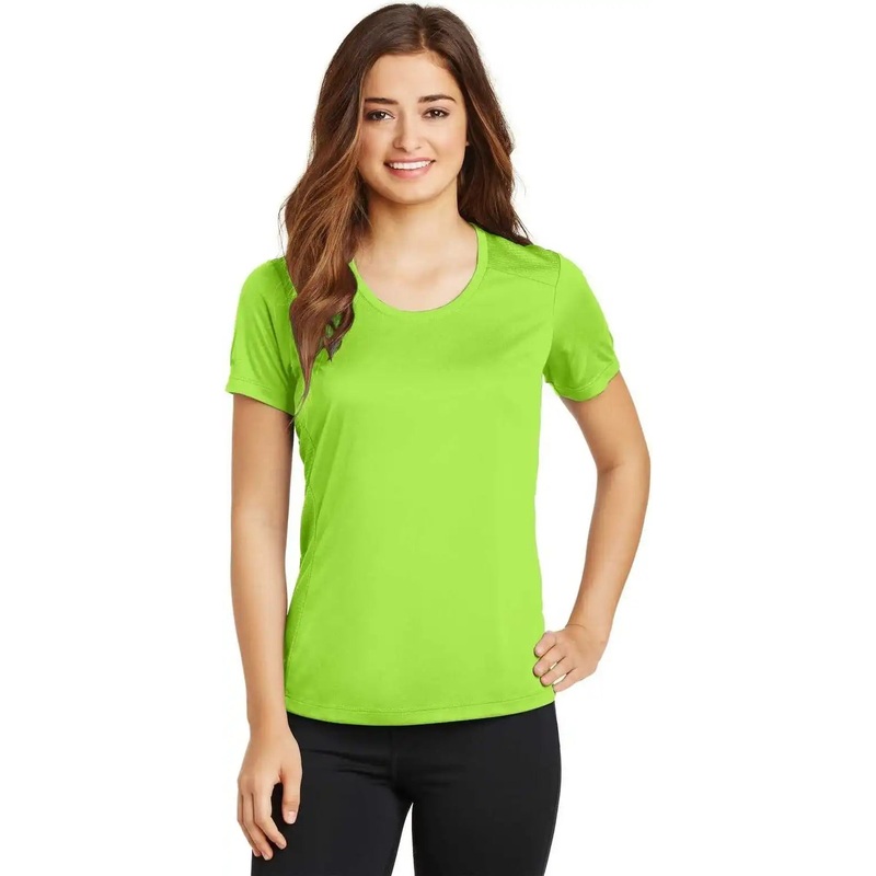 Sport-Tek LST380 Ladies PosiCharge Elevate Scoop Neck Tee – Lime Shock