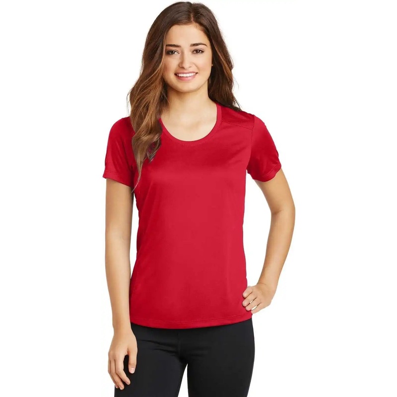 Sport-Tek LST380 Ladies PosiCharge Elevate Scoop Neck Tee – True Red