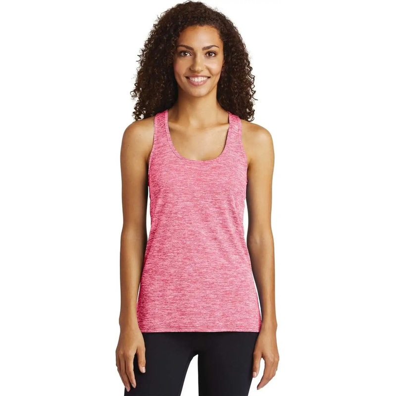 Sport-Tek LST396 Ladies PosiCharge Electric Heather Racerback Tank – Power Pink Electric