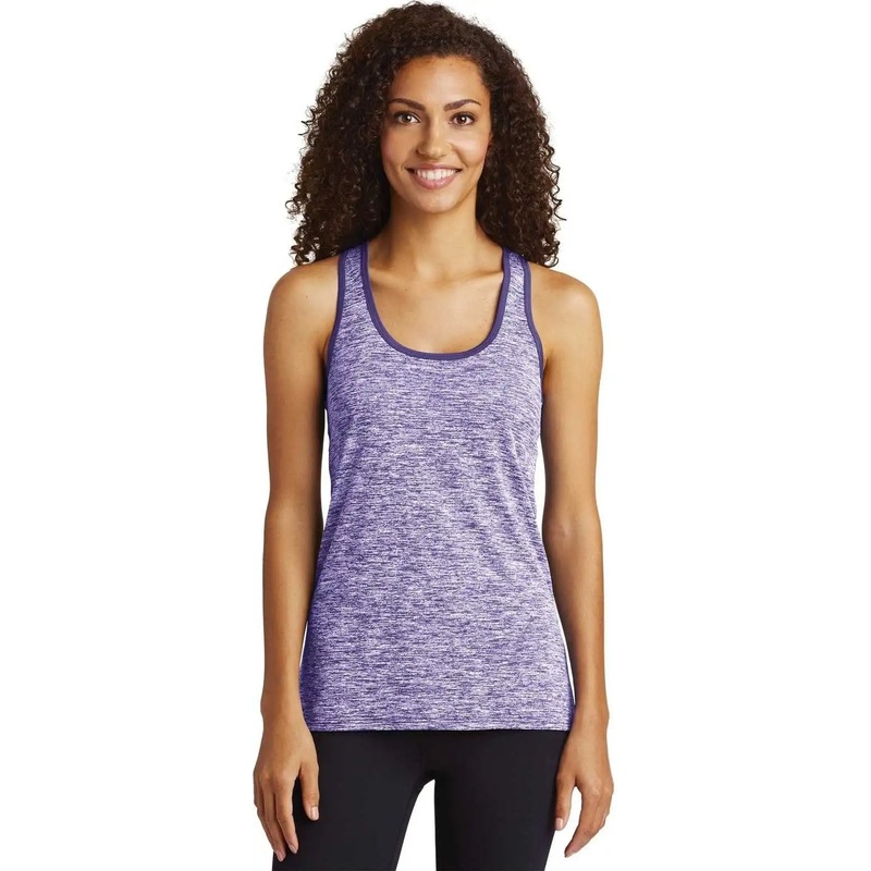 Sport-Tek LST396 Ladies PosiCharge Electric Heather Racerback Tank – Purple Electric Purple
