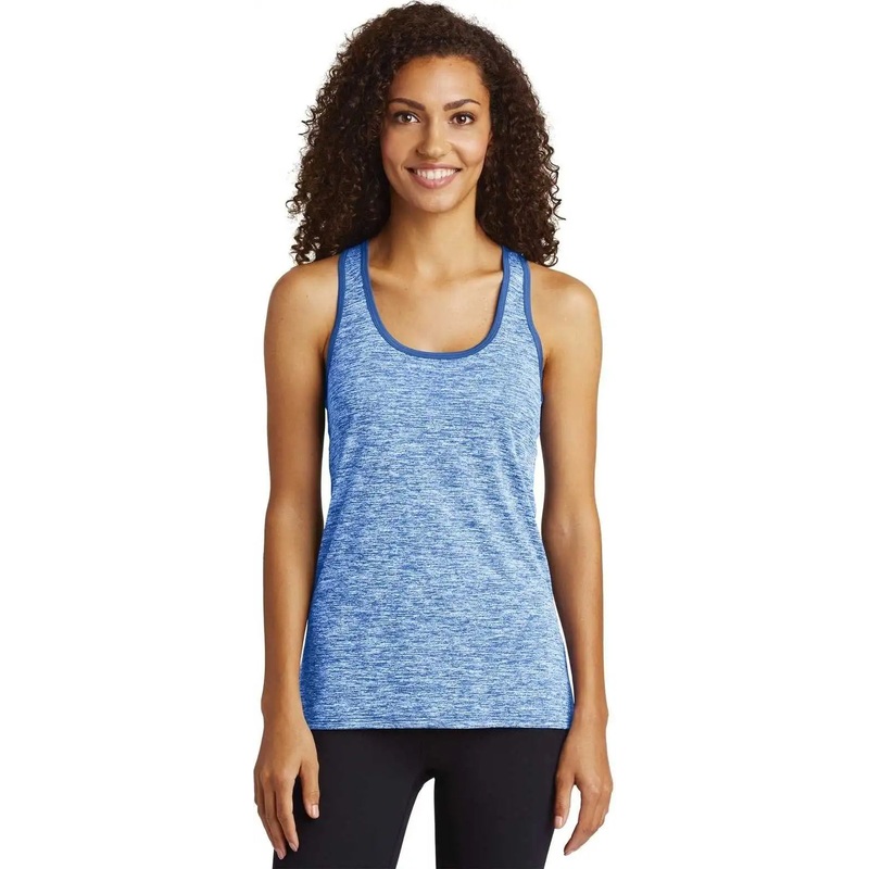 Sport-Tek LST396 Ladies PosiCharge Electric Heather Racerback Tank – True Royal Electric True Royal