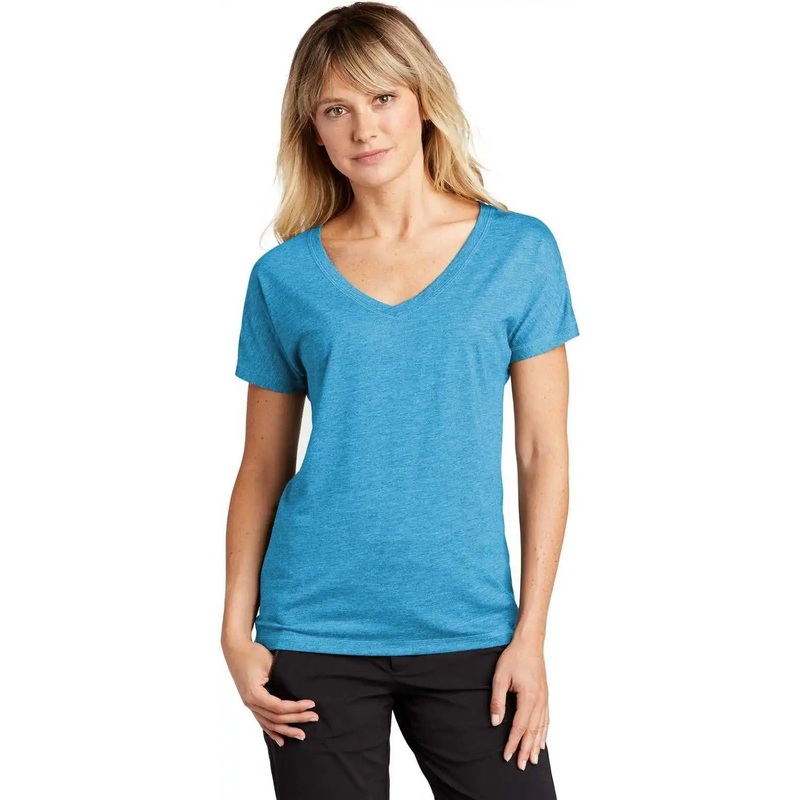 Sport-Tek LST401 Ladies PosiCharge Tri-Blend Wicking Dolman Tee – Pond Blue Heather