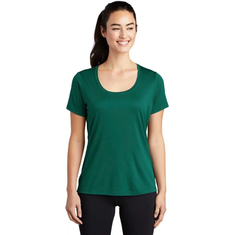 Sport-Tek LST420 Ladies Posi-UV Pro Scoop Neck Tee – Marine Green