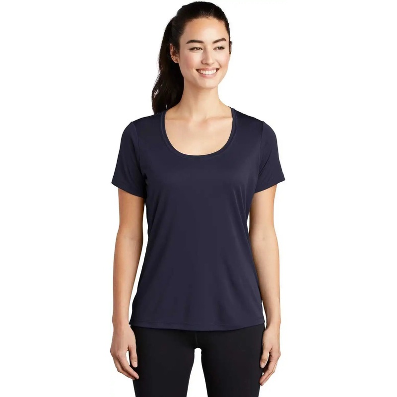 Sport-Tek LST420 Ladies Posi-UV Pro Scoop Neck Tee – True Navy