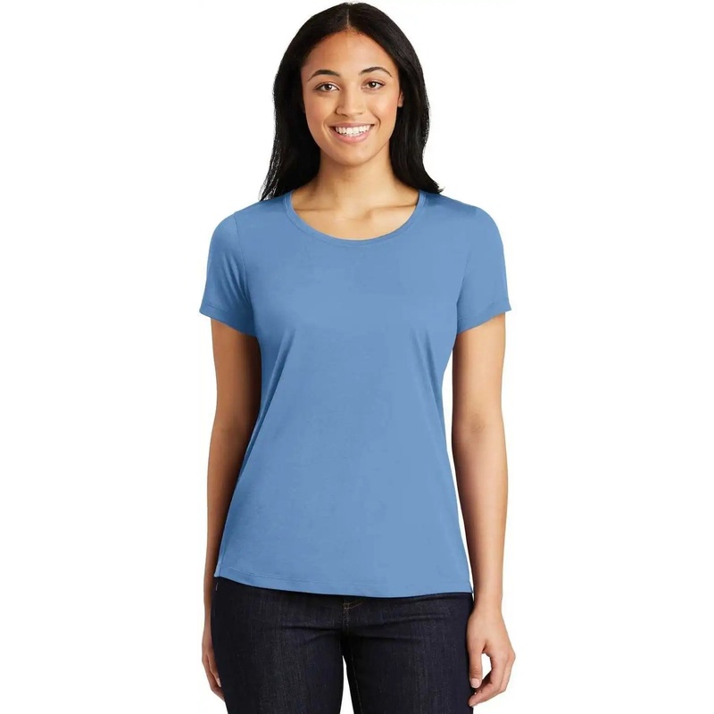 Sport-Tek LST450 Ladies PosiCharge Competitor Cotton Touch Scoop Neck Tee – Carolina Blue