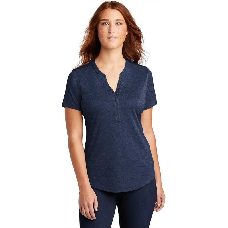 Sport-Tek LST468 Ladies Endeavor Henley – Dark Royal Heather