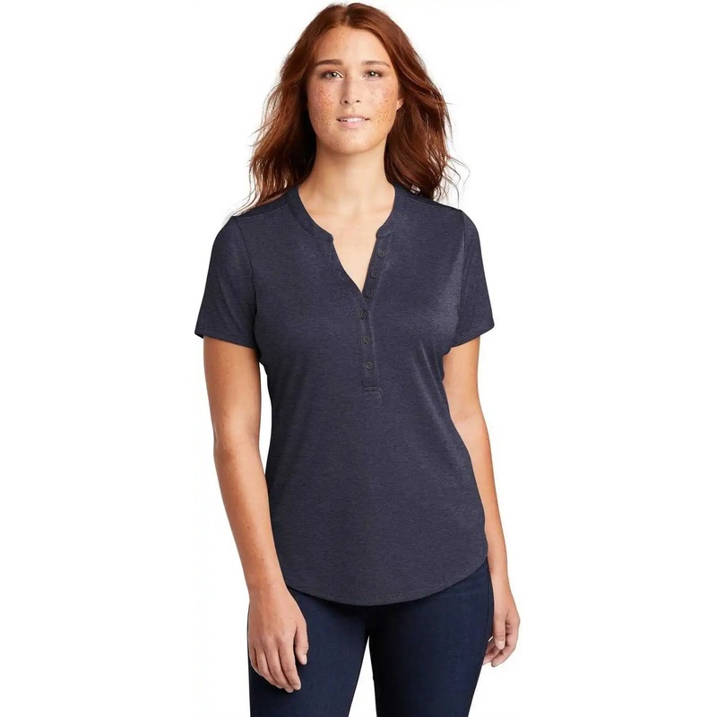 Sport-Tek LST468 Ladies Endeavor Henley – Deep Navy Heather