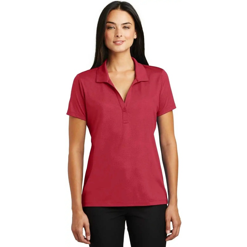 Sport-Tek LST630 Ladies Embossed PosiCharge Tough Polo – Deep Red