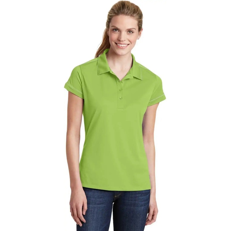Sport-Tek LST659 Ladies Contrast Stitch Micropique Sport-Wick Polo – Green Oasis