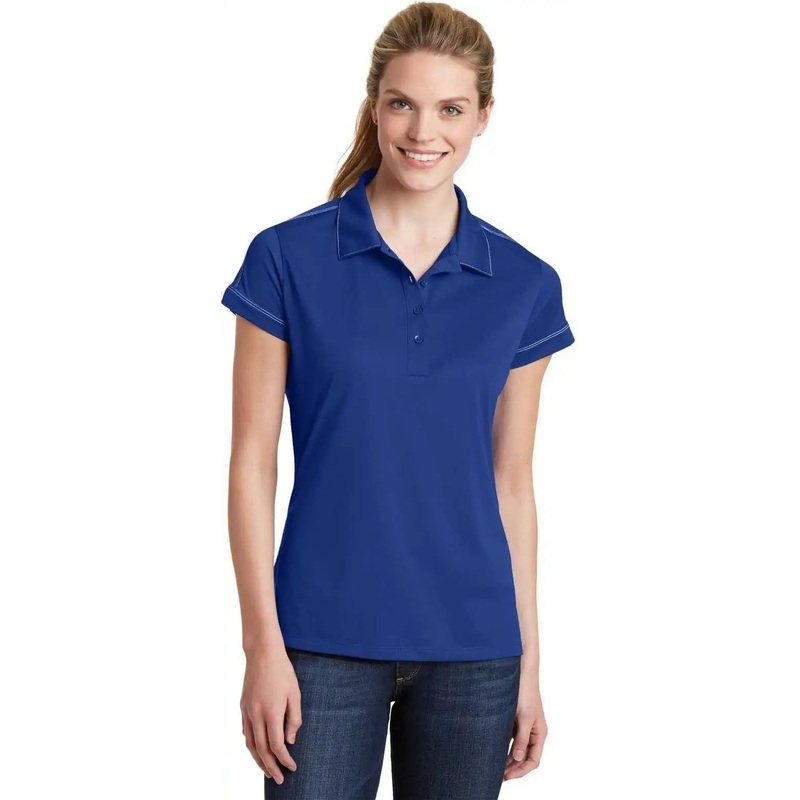 Sport-Tek LST659 Ladies Contrast Stitch Micropique Sport-Wick Polo – True Royal