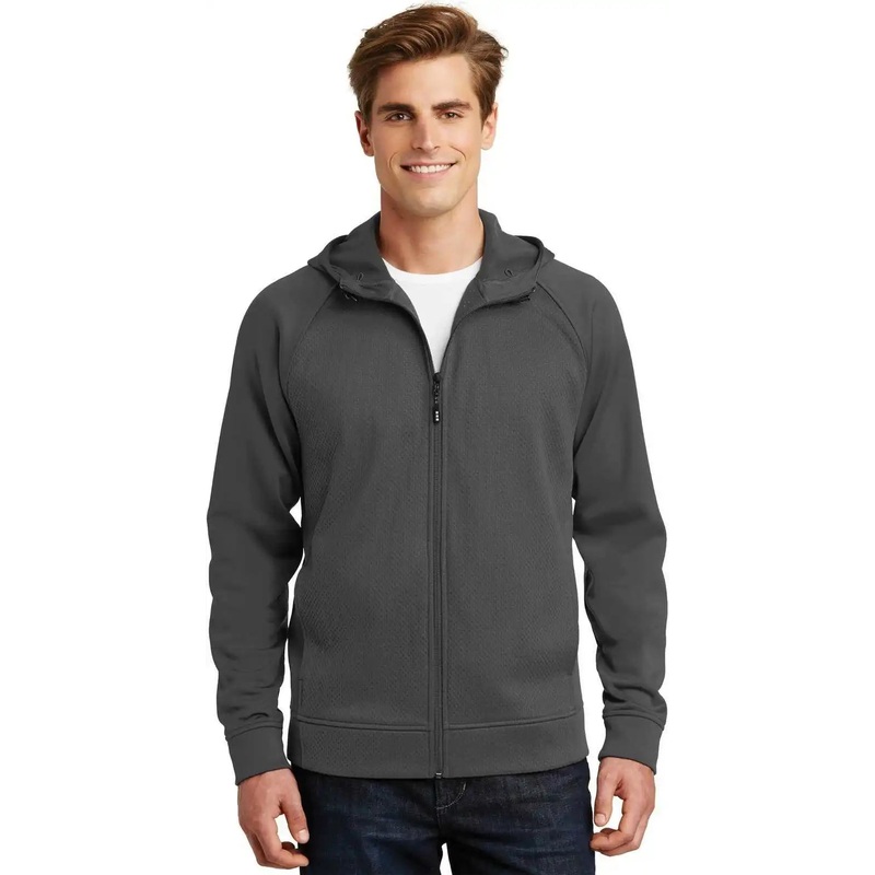 Sport-Tek ST295 Rival Tech Fleece Full-Zip Hooded Jacket – Iron Gray