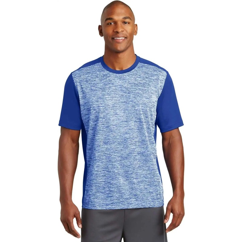 Sport-Tek ST395 PosiCharge Electric Heather Colorblock Tee – True Royal Electric True Royal
