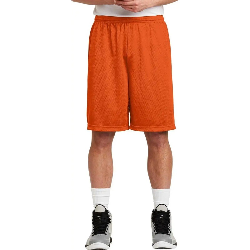 Sport-Tek ST515 Long PosiCharge Classic Mesh Short – Deep Orange