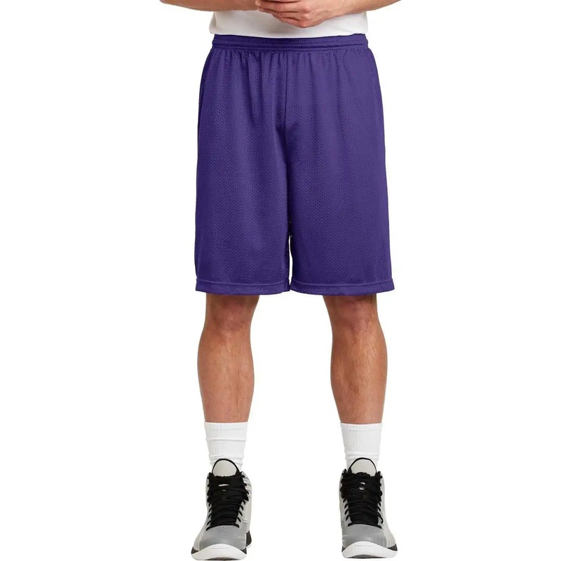 Sport-Tek ST515 Long PosiCharge Classic Mesh Short – Purple