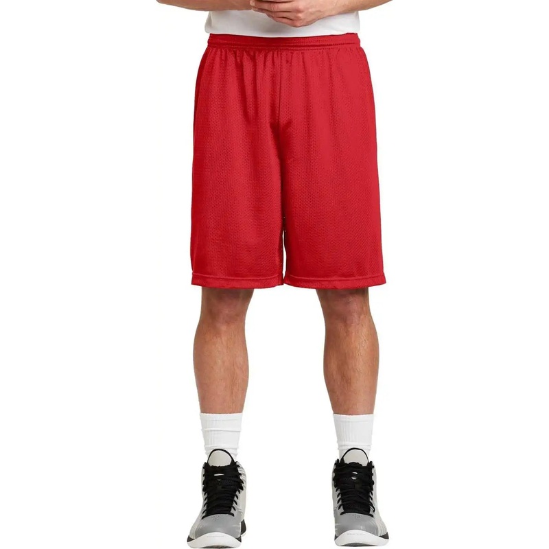 Sport-Tek ST515 Long PosiCharge Classic Mesh Short – True Red